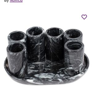 Mexicain Marble Onyx Tequila Shooter Glasses